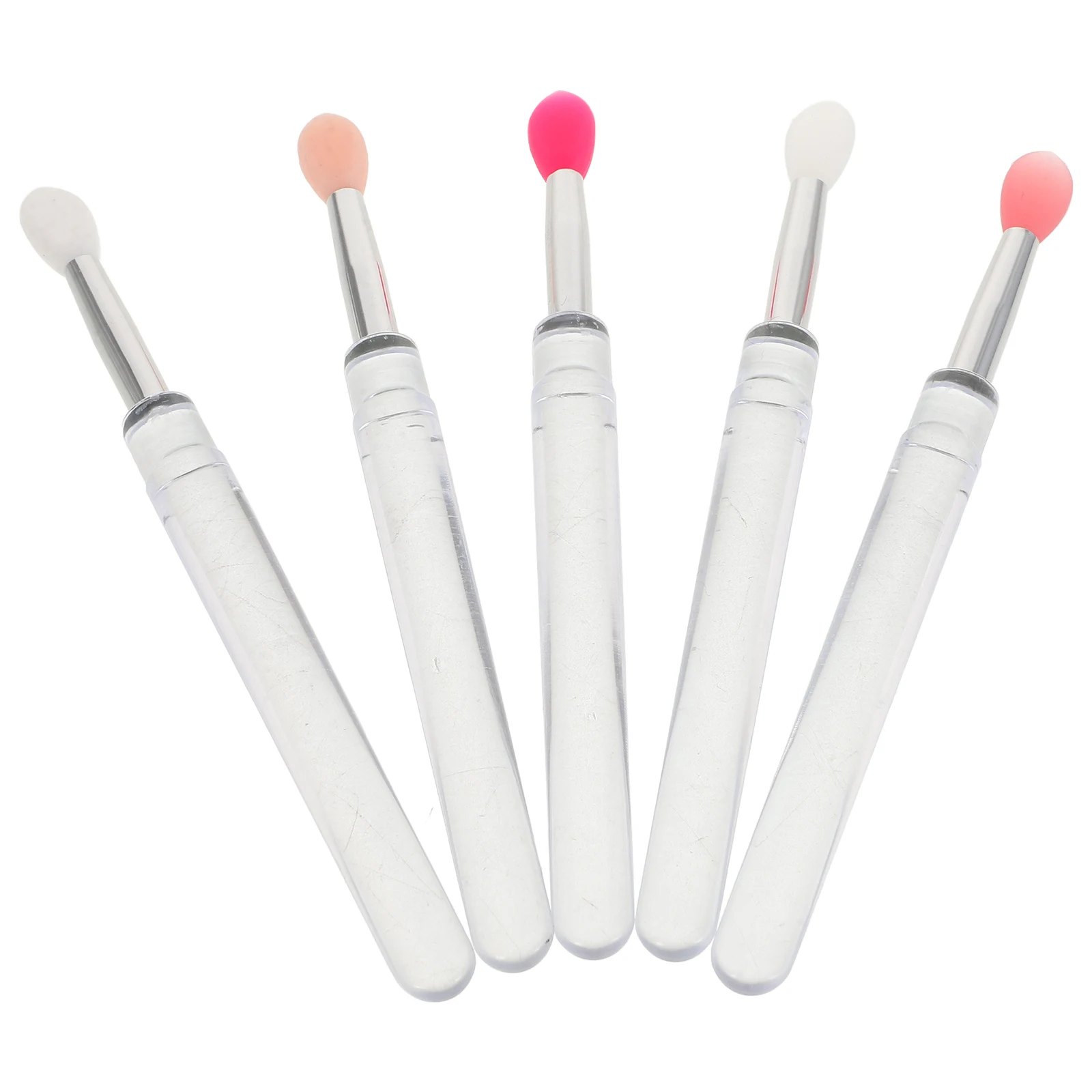 

5pcs Silicone Retractable Reusable Gloss Balm Kit Eyeshadow Lip Mask Tool For Makeup Artists Precision Travel Brush