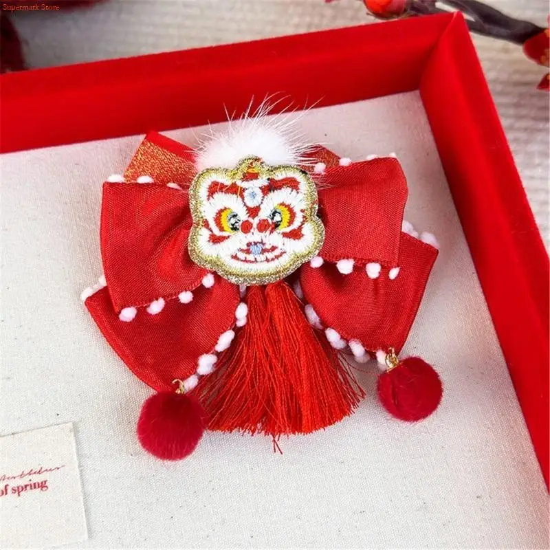 Q5WE Chinese Dragon Year Hair Clip for Girl Festival Hanfu Costume Hair Pin PonytailHolder Spring Festival Hair Accessories view 5