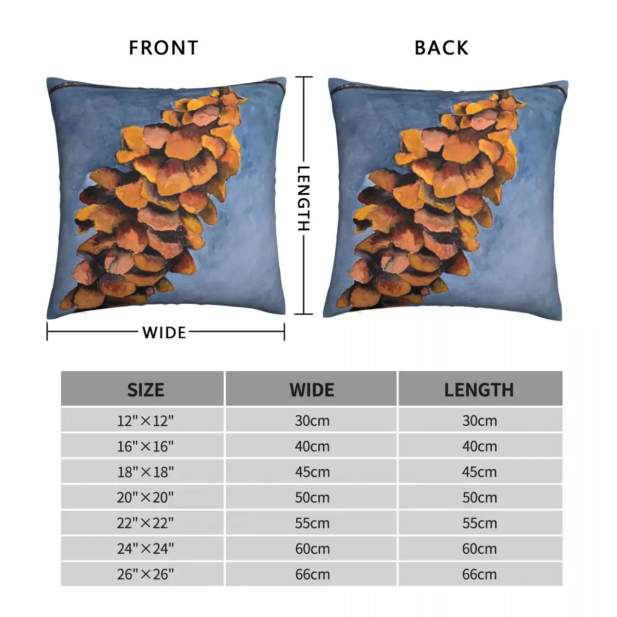 Pine Cone In Winter Square Pillowcase Polyester Linen Velvet Pattern Zip Decor Throw Pillow Case Room Cushion Cover 45x45