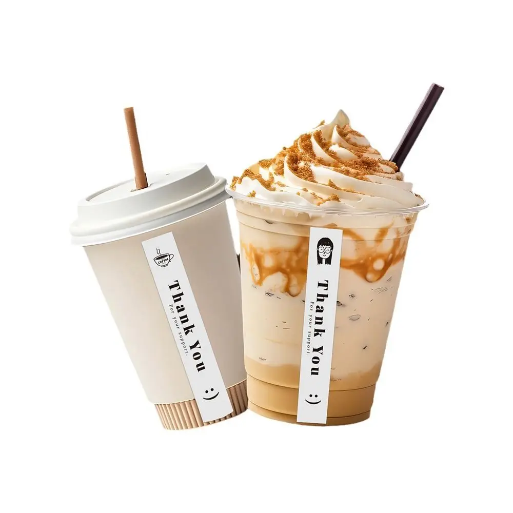 100Pcs/10 Sheets Thank You For Your Support Milk Tea Sticker Water Bottle Coffee Small Business Seal Label Self-Adhesive