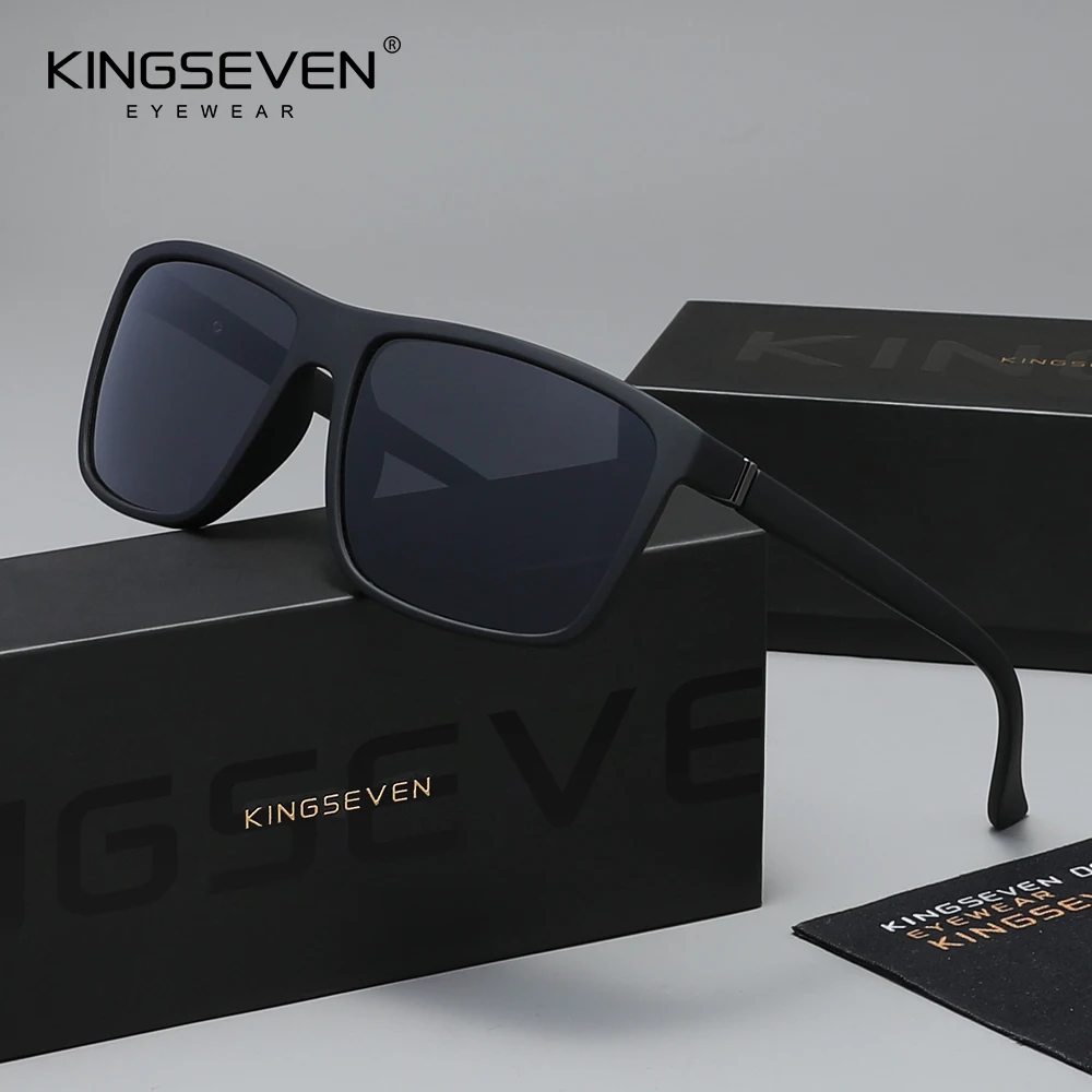 KINGSEVEN Retro-Sonnenbrille mit halbem Rahmen, polarisiert, beliebte Anti-Glare-Reise- und Fahrbrille für Männer und Frauen, klassische UV400-Brille
