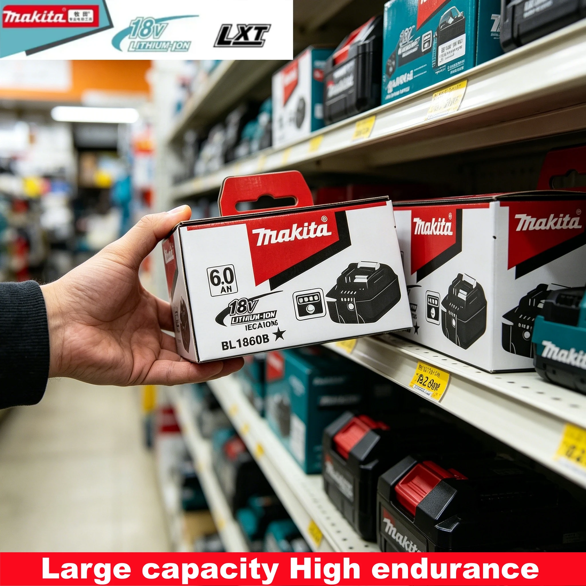 2026 New Makita 6Ah for Makita 18V Power Tool Battery BL1840 BL1830B BL1850B BL1850 BL1860 BL1815 Replacement Lithium Battery