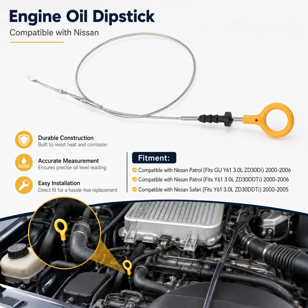 For Nissan Patrol Safari GU Y61 3.0L ZD30Di 2000 2001 2002 2003 2004 2005 Engine Oil Level Dipstick 11140-VC10A 11140VC10A