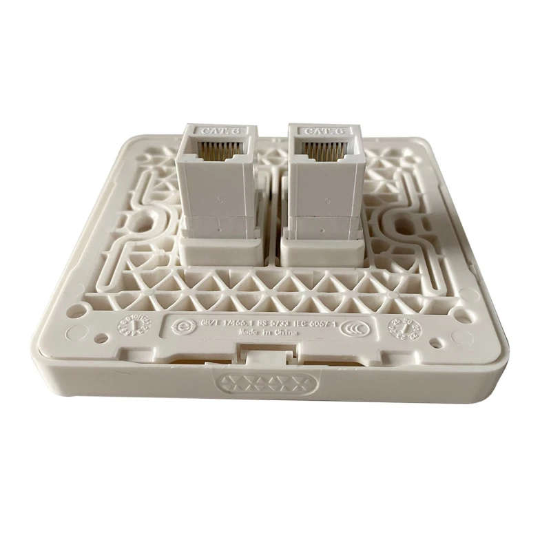 

1 Set UTP Wall Plug Panel RJ45 CAT6 Dual-Pass Pass-through Connector Adapter Module Gigabit Lan Connector