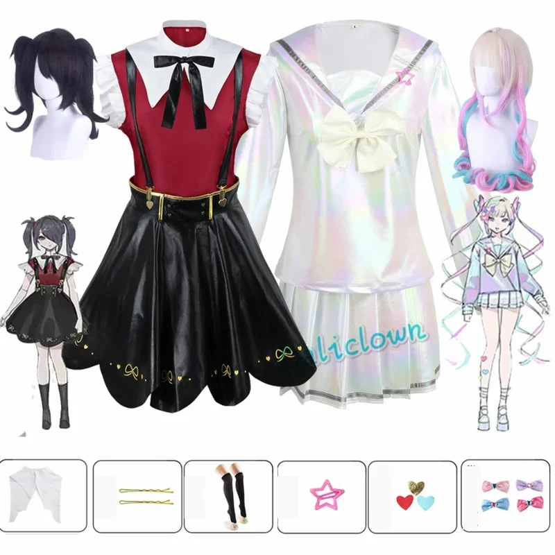 Needy Girl Overdose/Needy Streamer Overload Ame Chan Abyss KAngel Carnival Party Clothes JK Uniform Wig Anime Cosplay Costum*8*Q