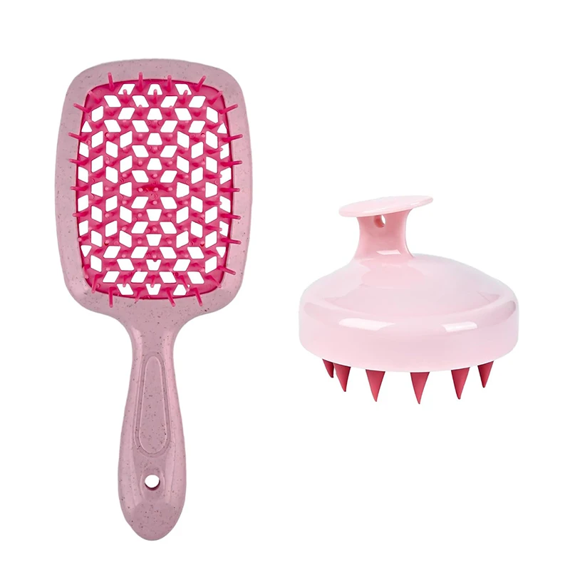 2pcs Scalp Massage Wide Teeth Air Cushion Combs Portable Silicone Shampoo Brush Massage Scalp Brush Salon DIY Combs Hairdressing