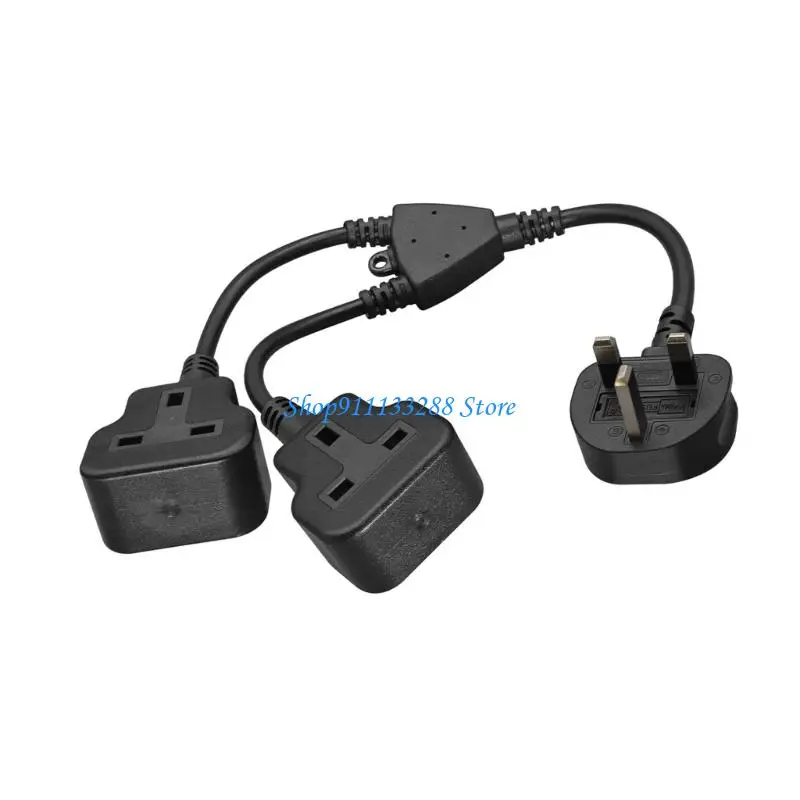 G88D 13A Fused 3Prong Plug Splitter Power Cord, Double Female Sockets Y Adapter Adapter,11.81In for Kitchen Counters Desks