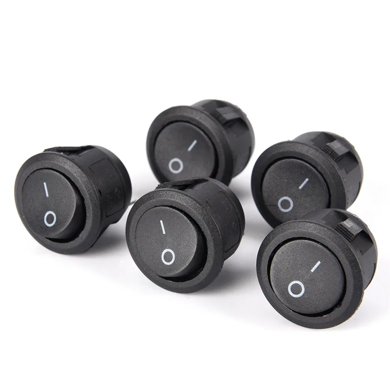 1pc Auto Car 12V Black Round Rocker Boat Toggle SPST 2-Pin ON/OFF Switch + Waterproof Cover Car Accessories