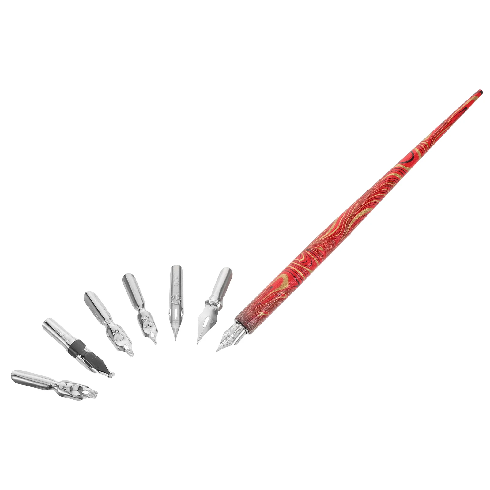 

1 Set Dip Pen Nib Holder Calligraphy Pen For Students Artists Smooth Writing Portable Durable Dual Rod Oblique Straight Comic
