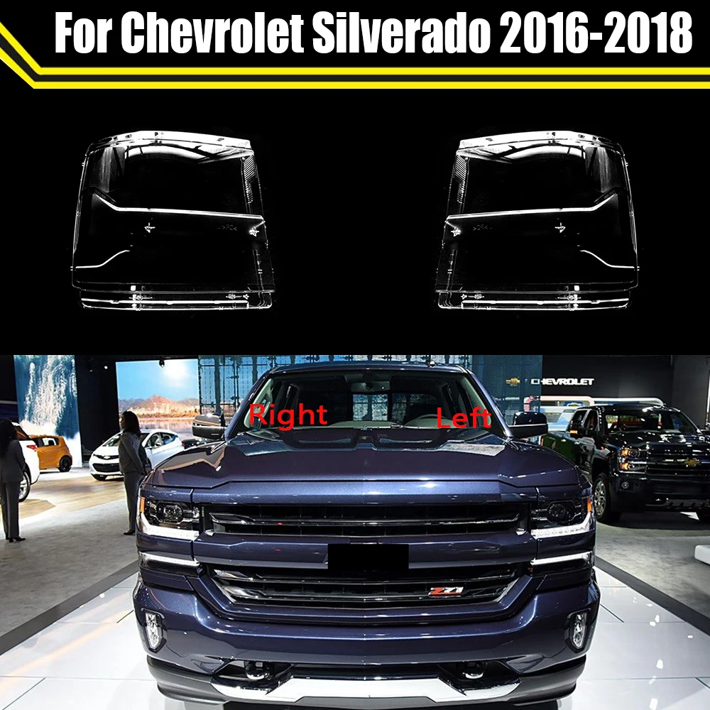 Transparent Light Case For Chevrolet Silverado 2016 2017 2018 Car Front Headlight Lens Cover Auto Headlamp Lampshade Lamp Caps