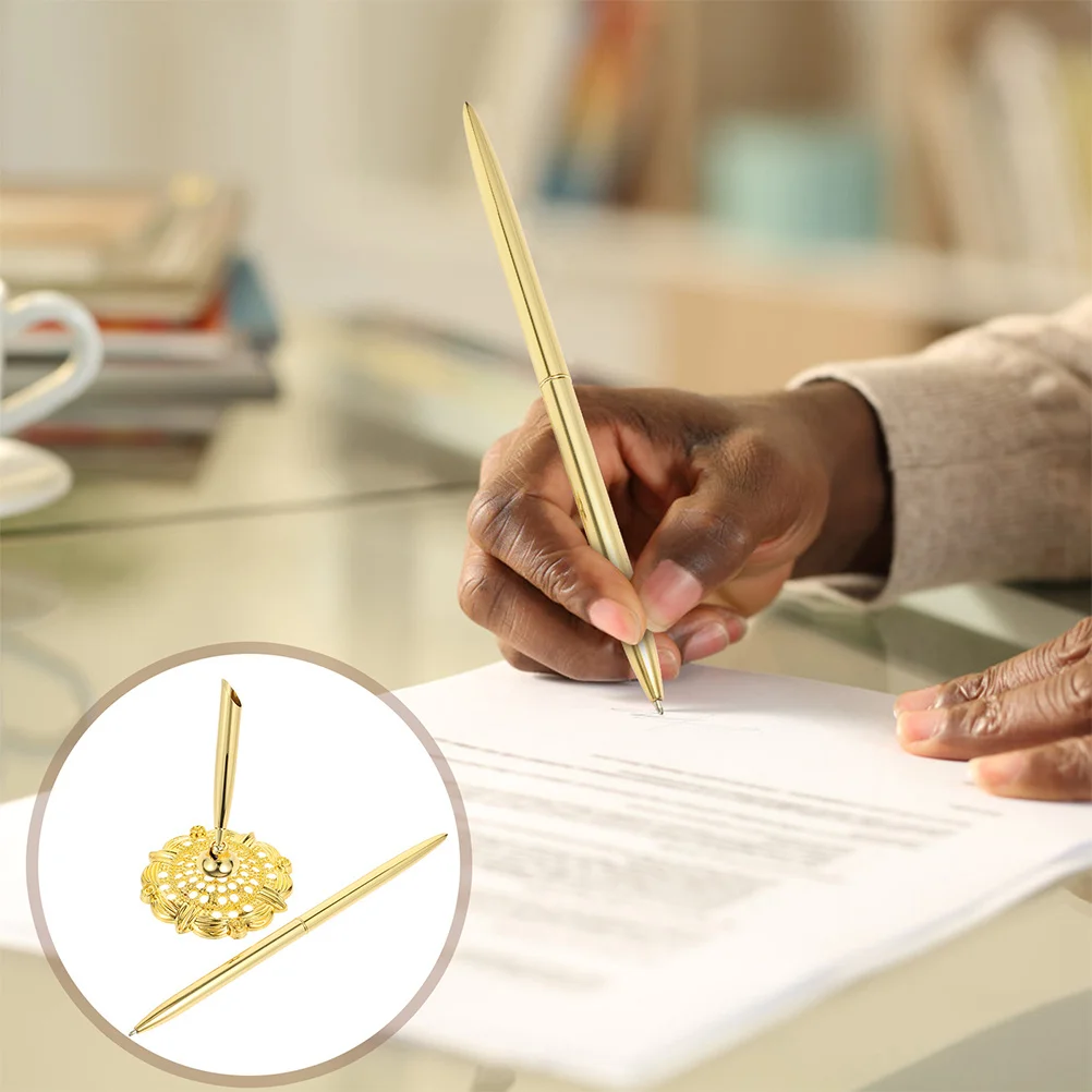 

Signature Stainless Steel Office Ballpoint Pen For Business Hotel Guest Book Use Wear-Resistant Smooth Writing Desk