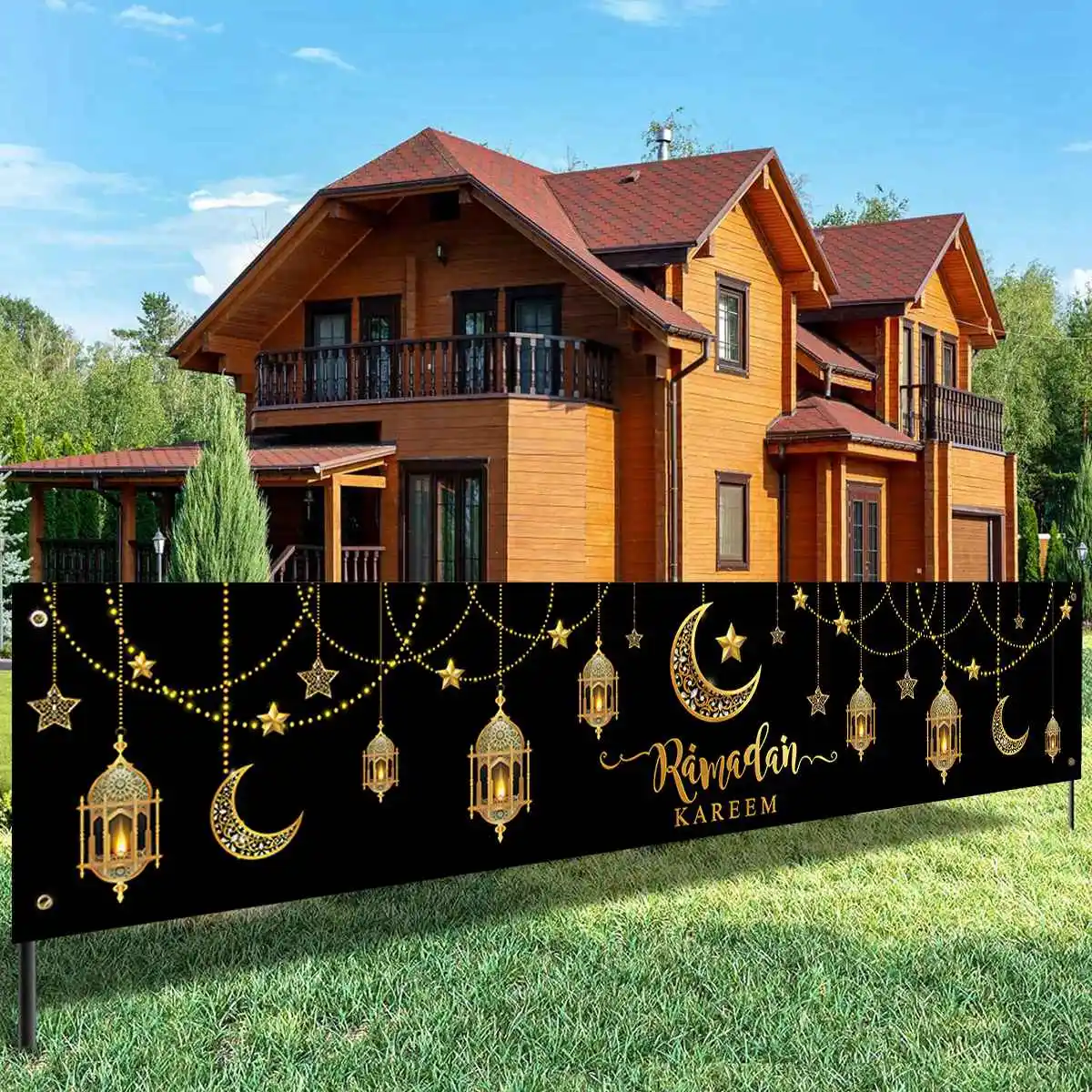 

Ramadan Kareem Outdoor Banner Eid Mubarak Porch Door Banner Flag For Home 2024 Ramadan Decoration Islamic Muslim Party Decors