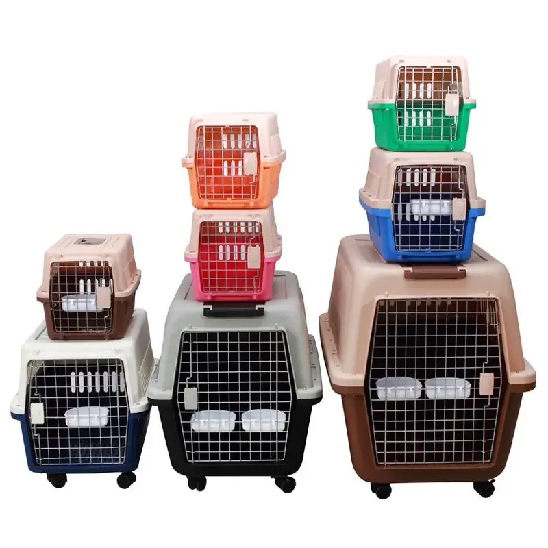 

Durable Pet Carry Cage Portable Plastic Travel Box Outdoor Airline Pet Cage