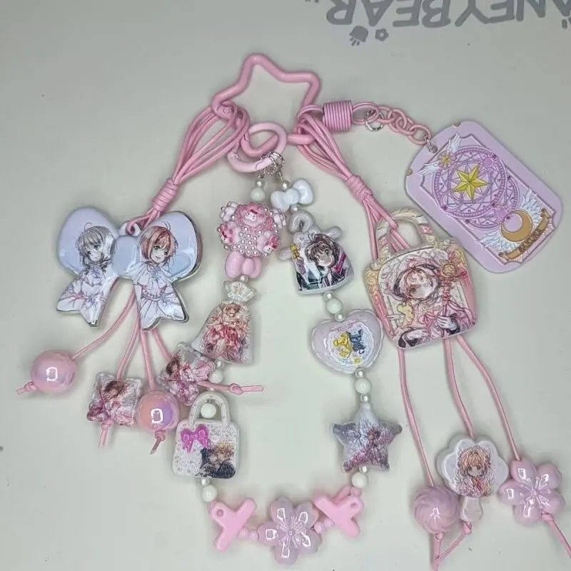 

New Model Card Captor Sakura Girlish Heart Creativity Star Buckle Phone Chain Keychain Backpack Hanging Ornaments Bestie Gift