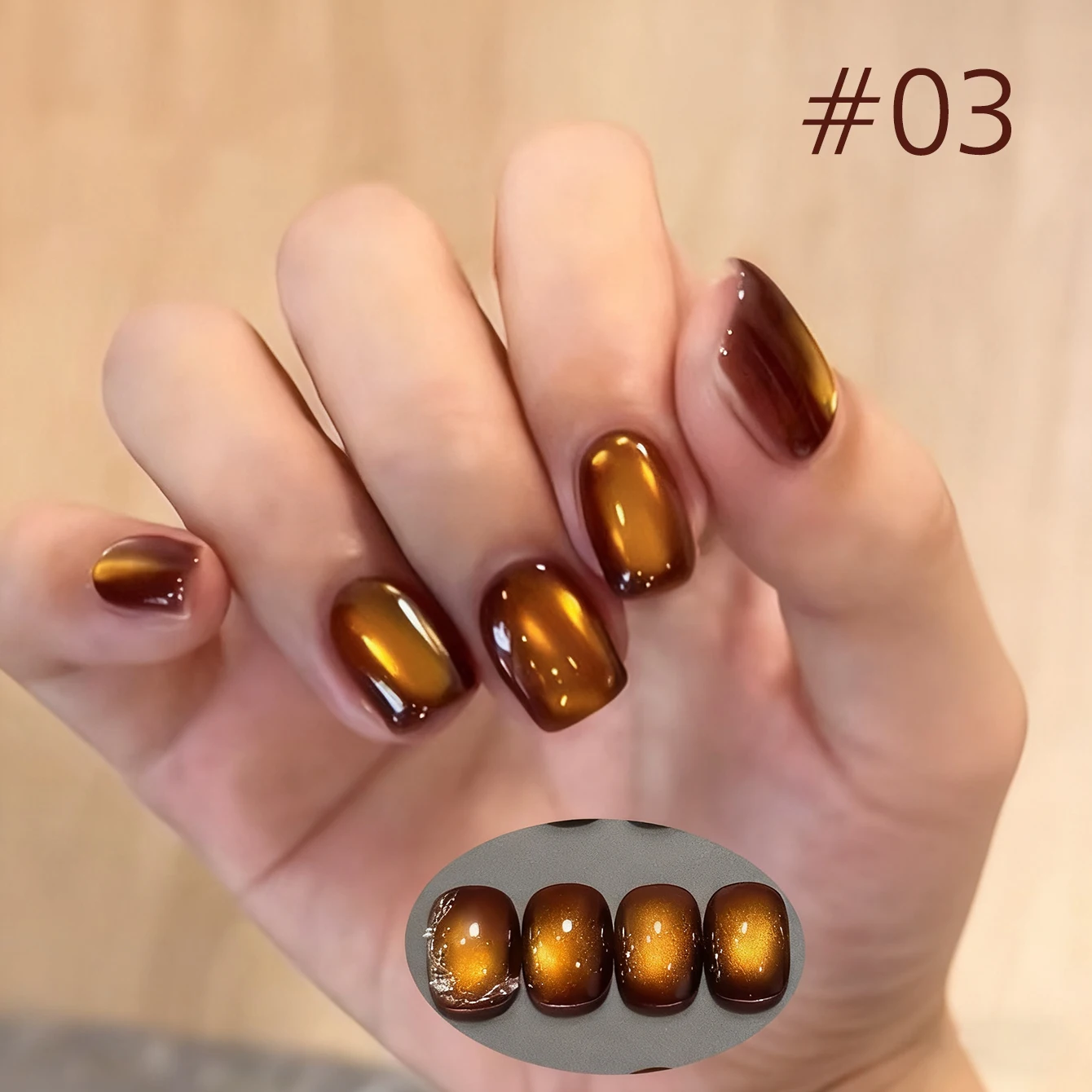 MIANEL 2026 Neuer Braun-Blauer Katzenaugen-Herbst-Winter Retro Himmelblauer Eleganter Glasperlen-Katzenaugen-Aufhellender Gel-Nagellack – Detail 13