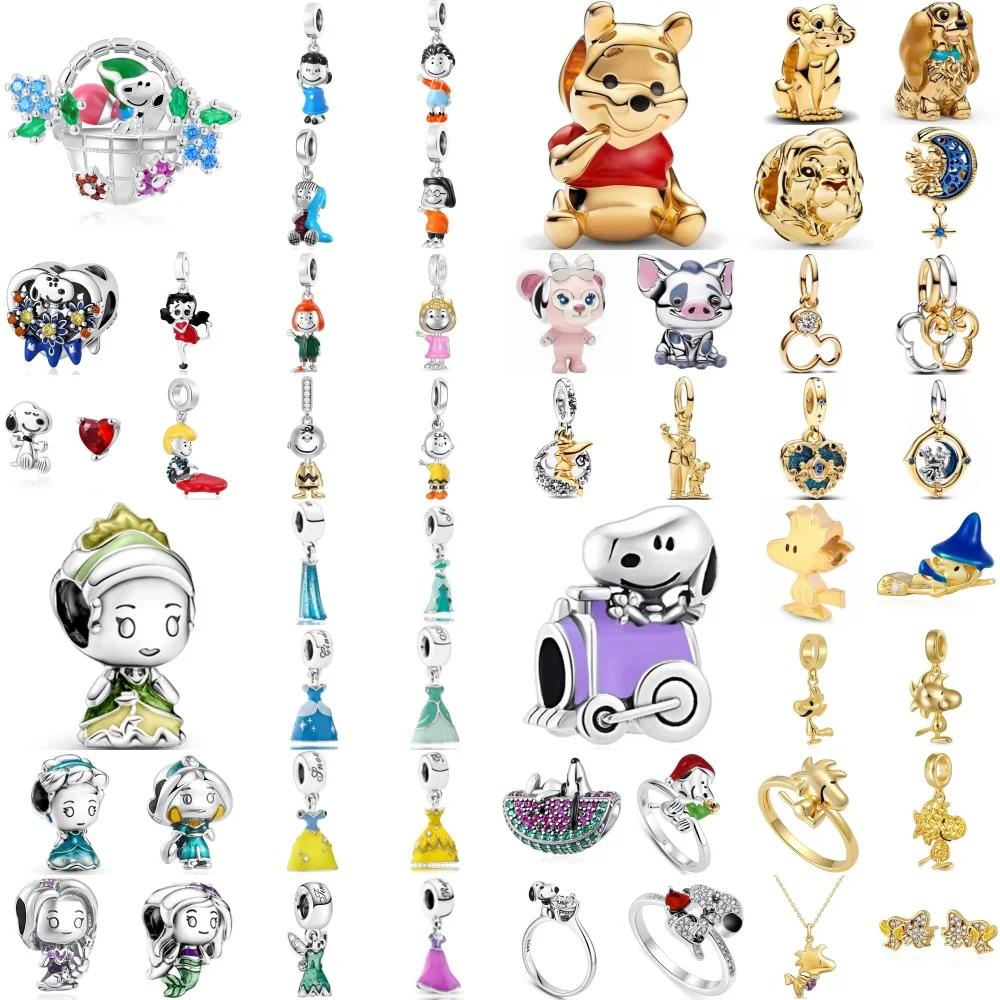 925 Silver,Dog,Bear,Princess Bead Skirt,Boy  Girl Pendant Fi
