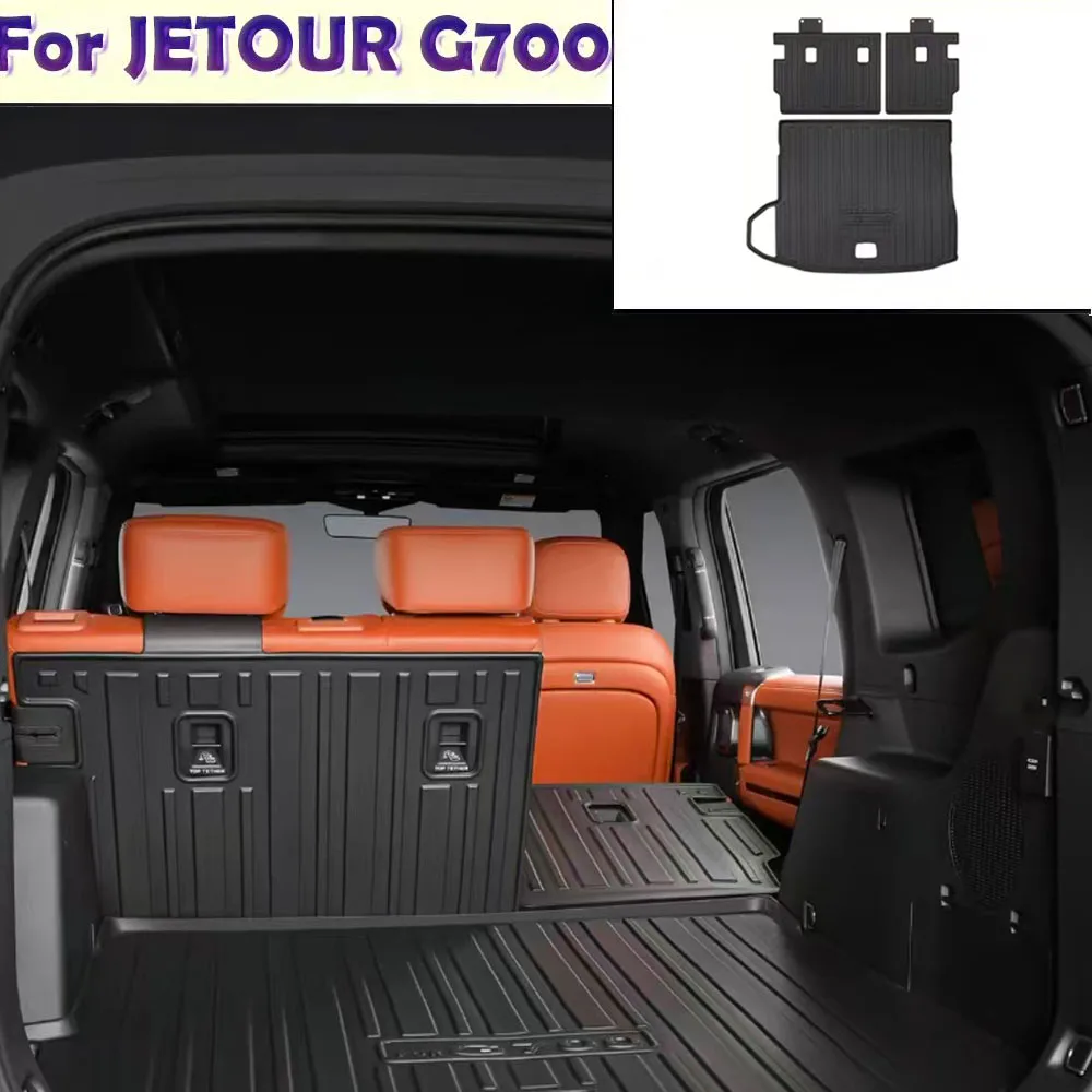 

For JETOUR G700 2025 2026 Custom Fit TPE Trunk Five Seats Cargo Liner & Full Coverage Backrest Mats Interior Accessories