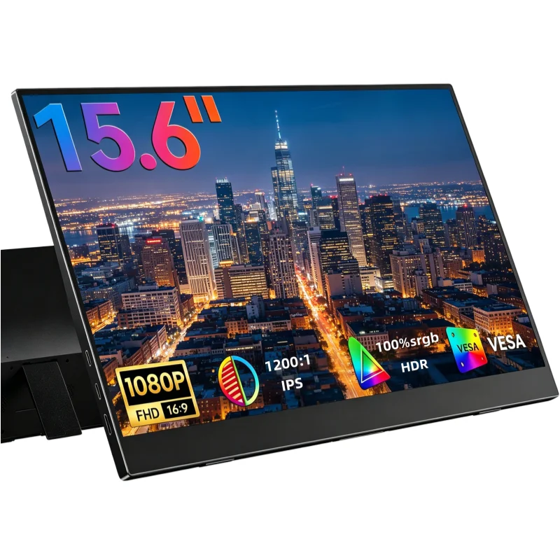 XAITH  UCKY 15.6Inch Portable Monitor FHD1080P IPS HDR Screen Second Monitor External Screen for MAC Laptop PC Xbox/PS/Switch