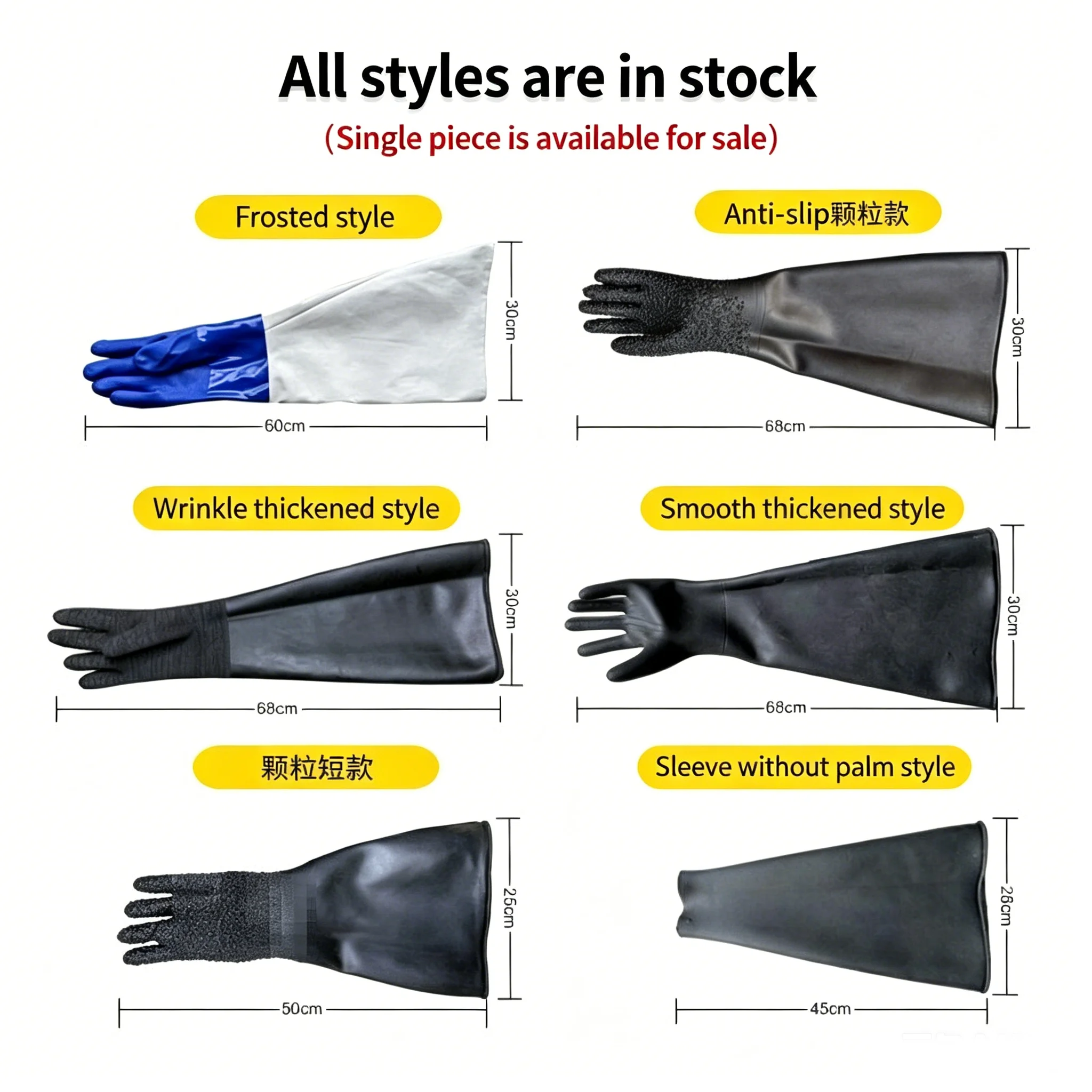 Sandblasting Gloves Wear Resistant Non Slip Acid Alkali Resistant Industrial Labor Protection Work Gloves
