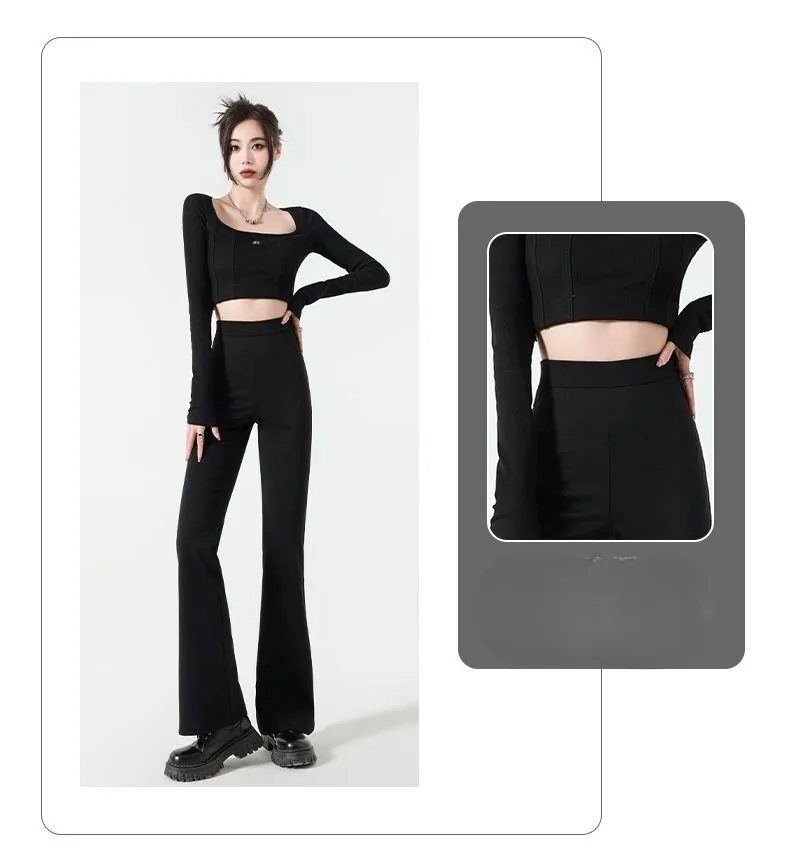 سراويل Bootcut مريحة للنساء فضية معدنية لامعة لامعة لامعة متألقة متألقة لامعة وميض لامع