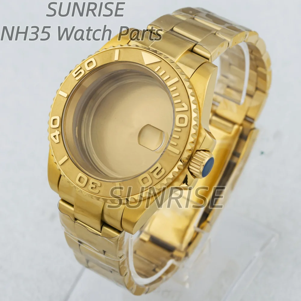 

100M Diving Men Watch Case 40mm For Yacht-Master Seiko NH34 NH35 NH36 4R36 Movement Oyster Jubilee Bracelet Strap Slide Buckle