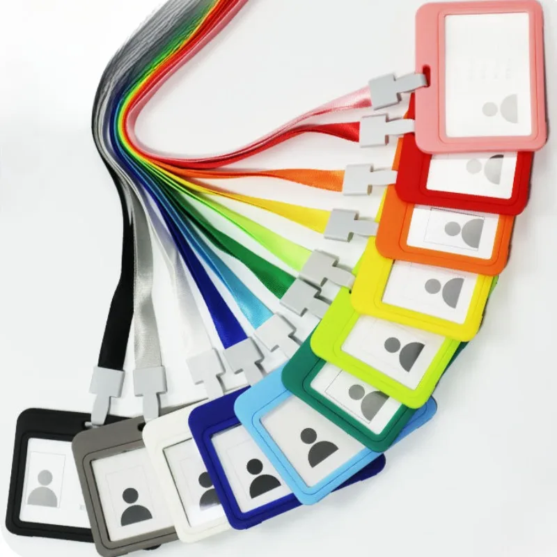 

Employee's Card Working Permit Case Badge Holder Exhibition ID Tag Card Cover Name Badge Holder Sleeve with Lanyard Neck Strap