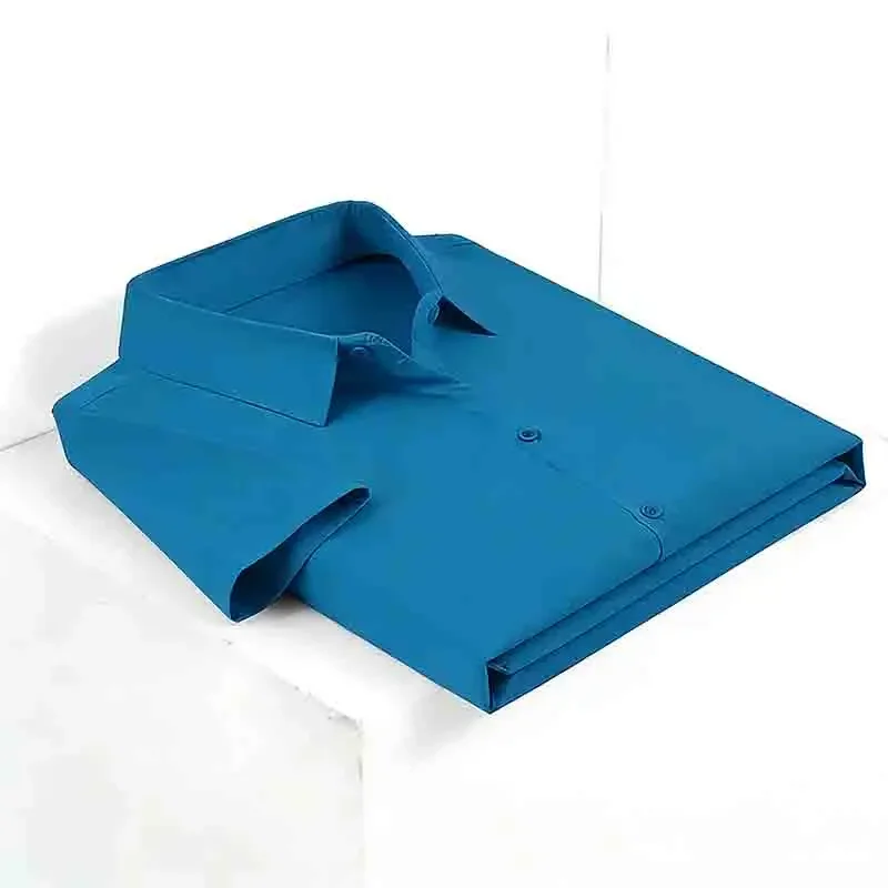 

Minimalist Men's Solid Short Sleeve Shirt Breathable Casual Business Pullover for Daily Wear