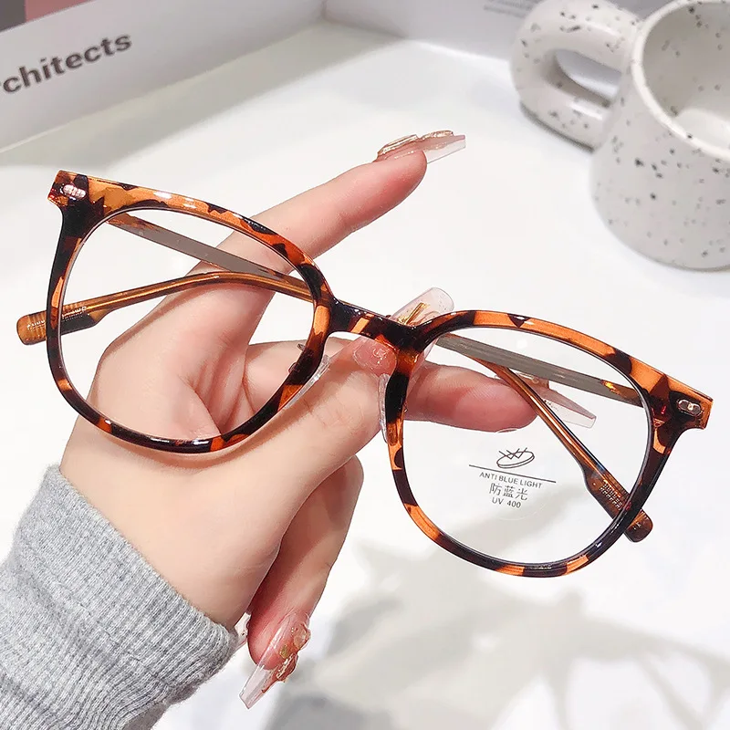 

Anti Blue Glasses Metal Frame Flat Glasses 0 Computer Glasses Wholesale Big Frame Women's Glasses