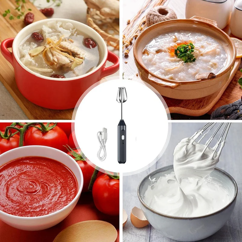 Electric Hand Mixer,Stainless Steel Stirring Whisk,Immersion Blender Cordless Hand Mixer Whisk,3Speed Adjustable Frother Durable