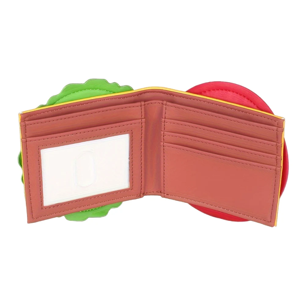 Burger Shaped Credit Card Holder RFID Blocking Bifold Wallet PU Leather Coin Purse for Women Girls