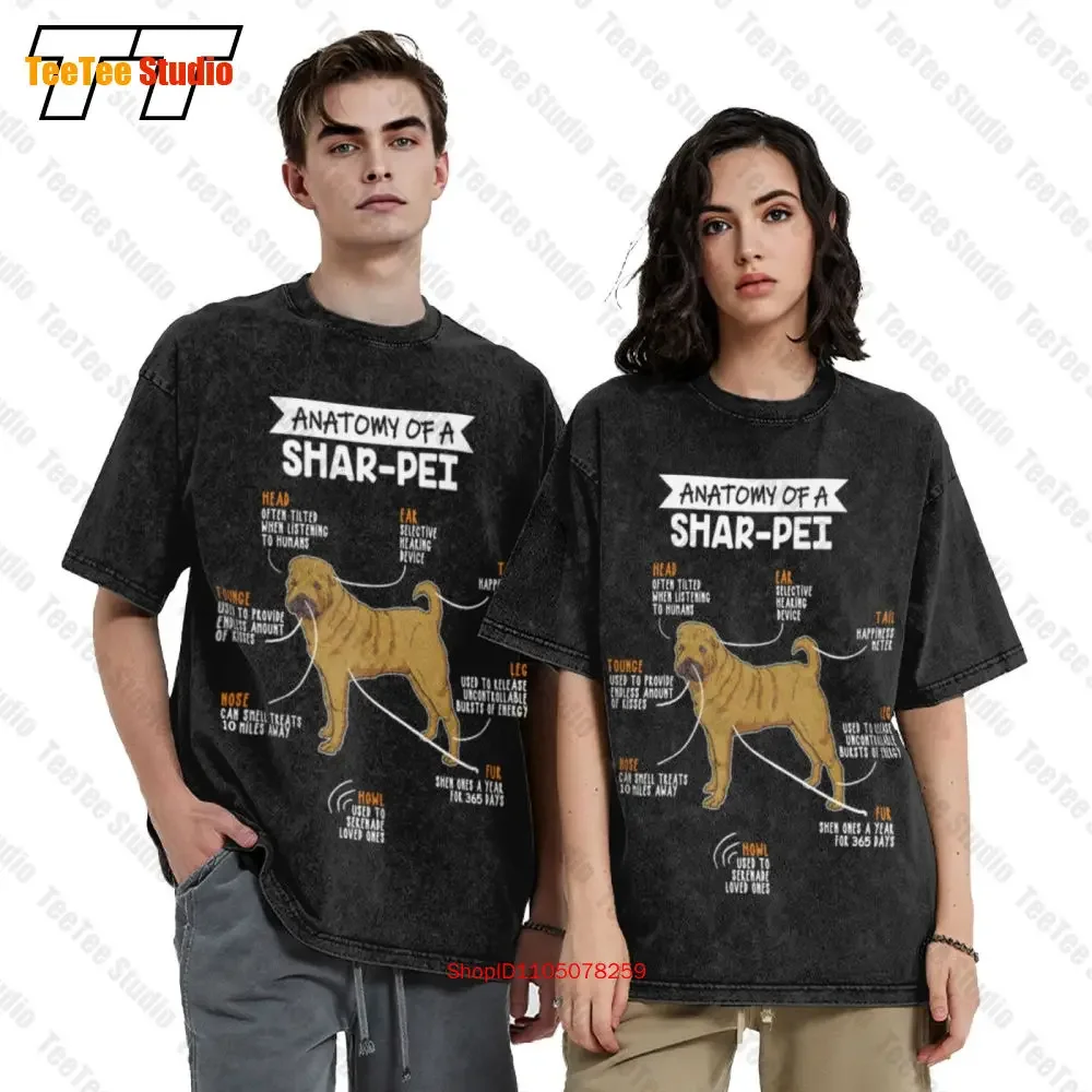 Anatomy Of A Sharpei Dog Vintage Oversized T-Shirt TVML
