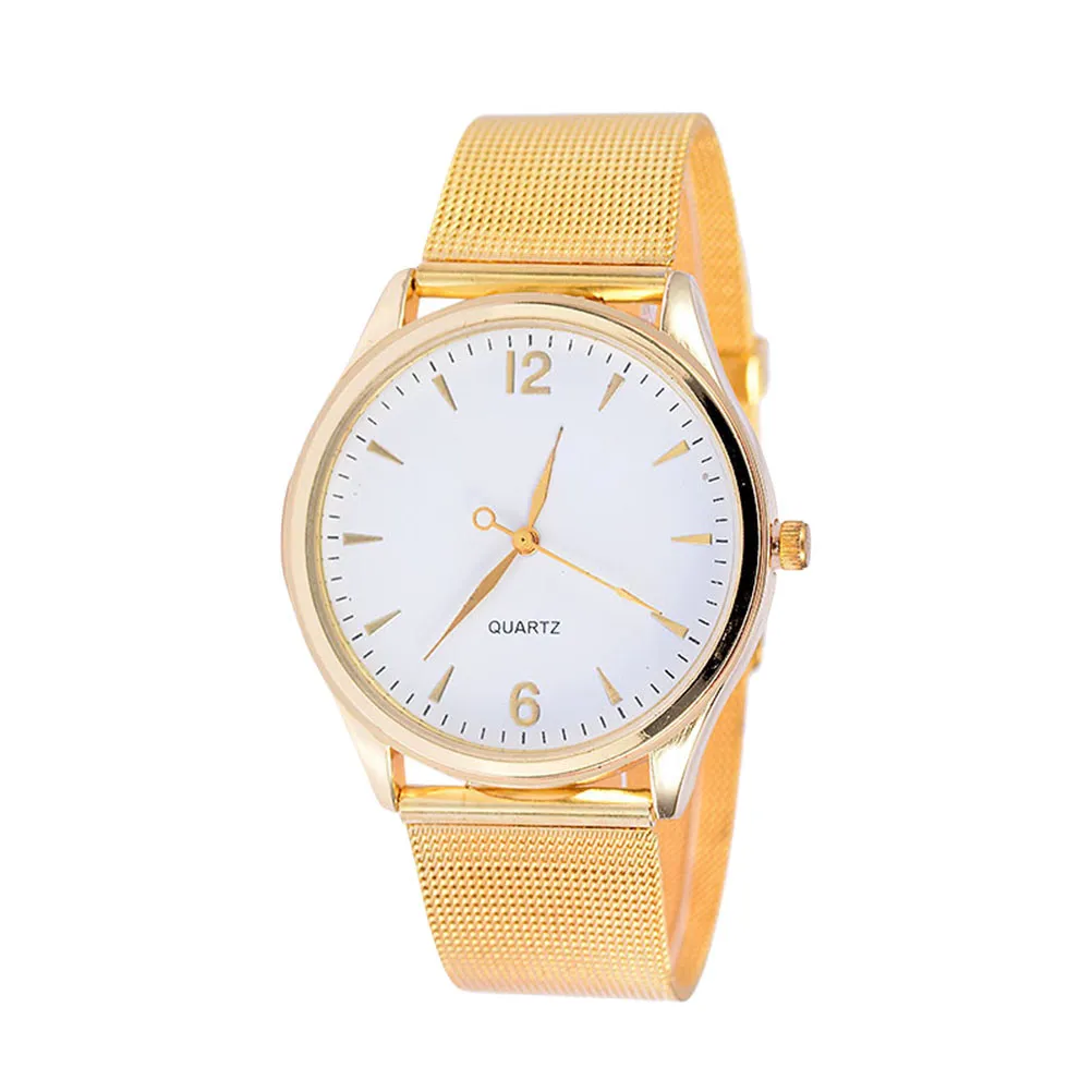 Women Quartz Watch Golden Mesh Belt Ultra-Thin Strap Fashion Bracelet Elegant Design for Valentine Birthday Christmas Gift