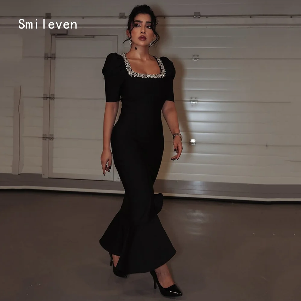 Smileven فستان فاخر مطرز بحورية البحر للحفلات الراقصة بياقة مربعة رداء حفلات أنيق مزين للمناسبات الرسمية مخصص 2026