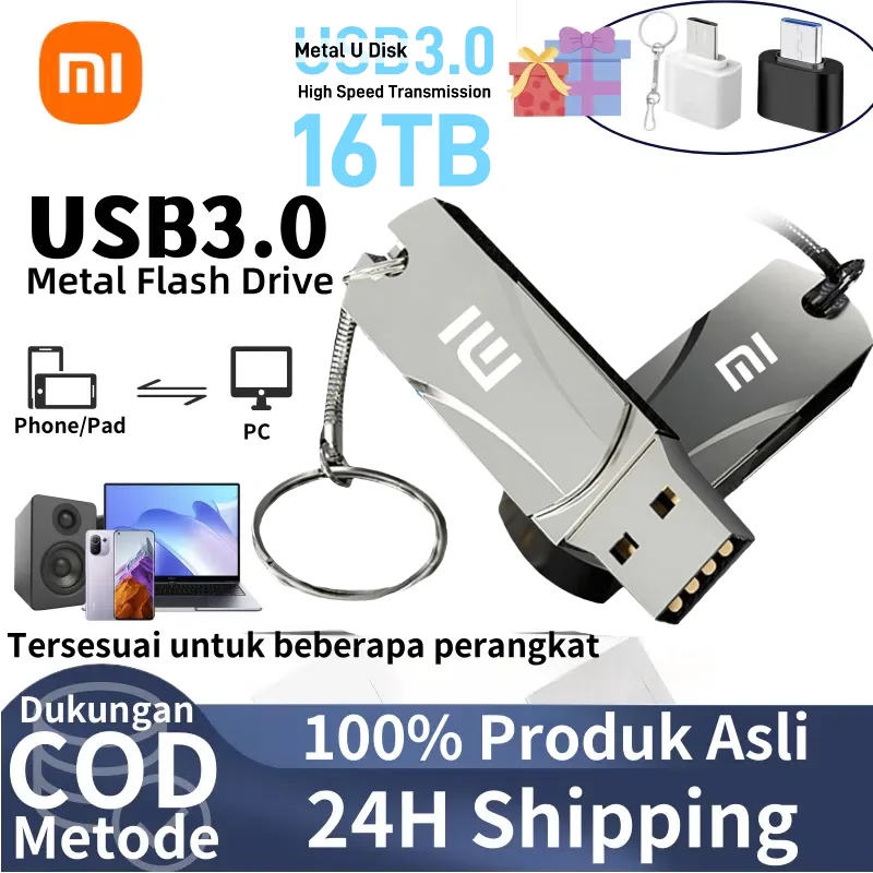 Xiaomi 16TB Pen Drive Chiavetta USB Memoria USB3.2 ad alta velocità Type-c 8TB Pendrive 128GB 2TB Disco flash ad alta velocità per computer