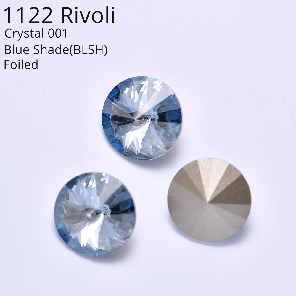 (1 Piece) Original from Austria 1122 Rivoli Round Stone (No Hole) Foiled Rhinestone for DIY Jewelry Making Nail Art Decoration