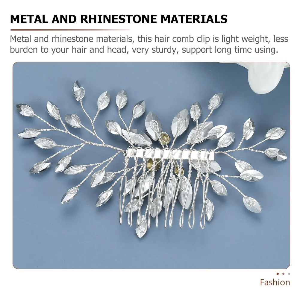 

Rhinestone Hair Comb Silver Lightweight Wedding Bridal Accessories Decorative Combs For Women Hair Styling Evening Prom