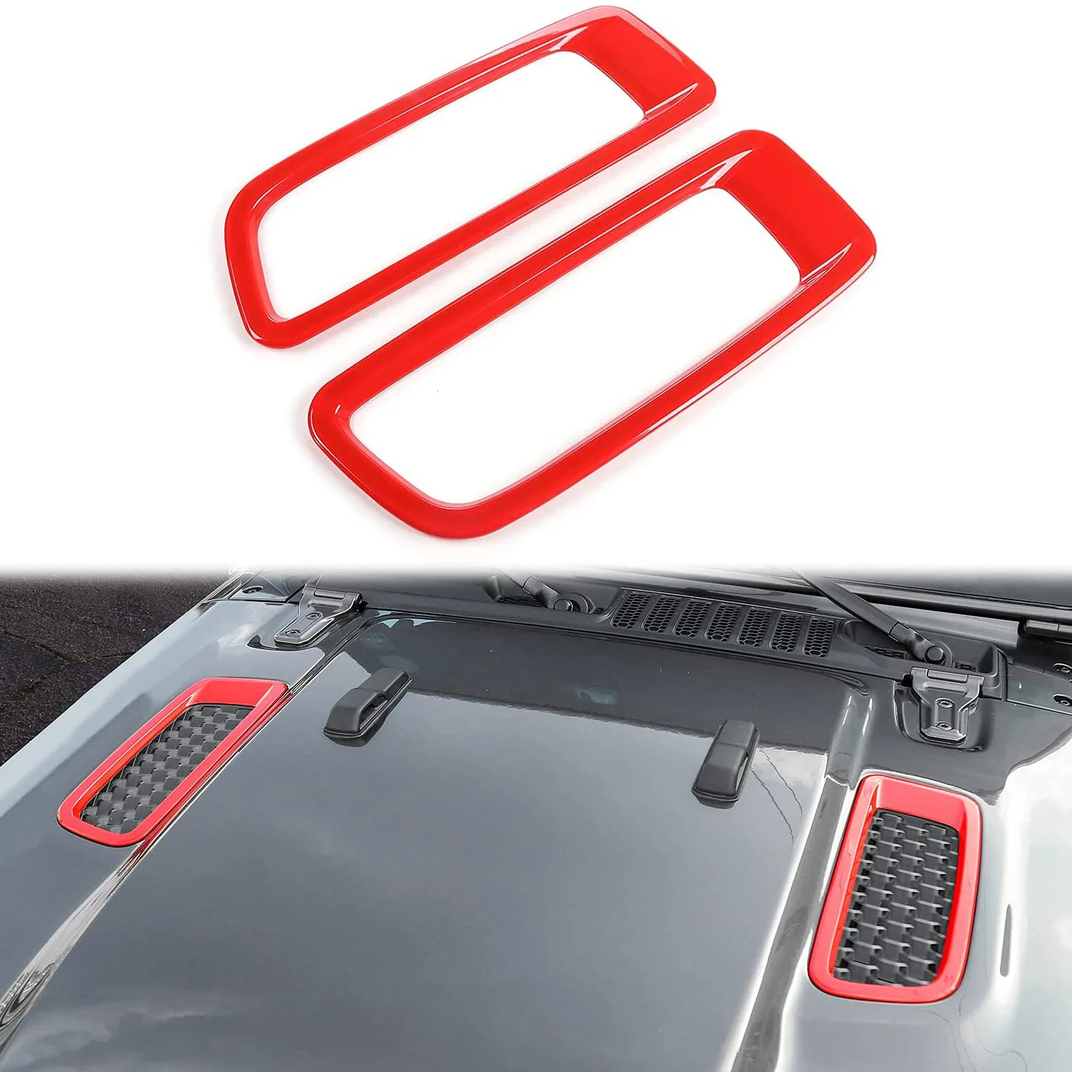 

Car Hood Air Vent Intake Cover Protector Decoration Trim Sticker For Jeep Wrangler JL Gladiator JT 2018-2023