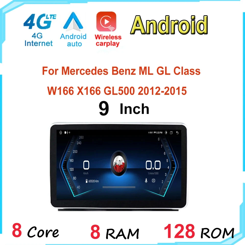 

Android 14 for Mercedes Benz ML GL Class W166 X166 GL500 2012-2015 CarPlay Car Radio GPS Navigation Multimedia Player HD Screen