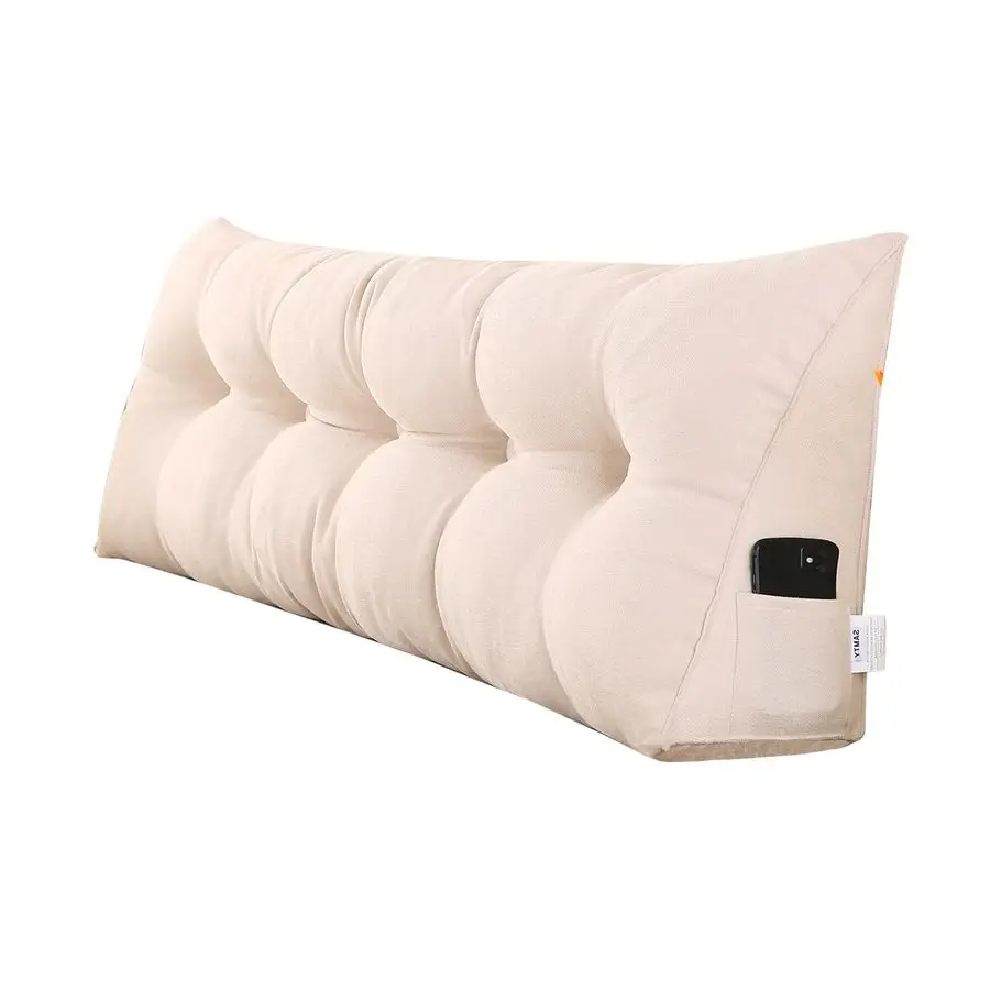 

Triangular Wedge Pillow headboard Twin XL Size for Couch Large headboard Pillow with Removable Cover Back Rest Pillows for Sitti