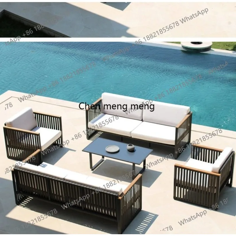 

Уличный диван, мебель для двора и террасы, водонепроницаемая и солнцезащитная комбинация мебели для отдыха на открытом воздухе, плетеное кресло из ротанга.