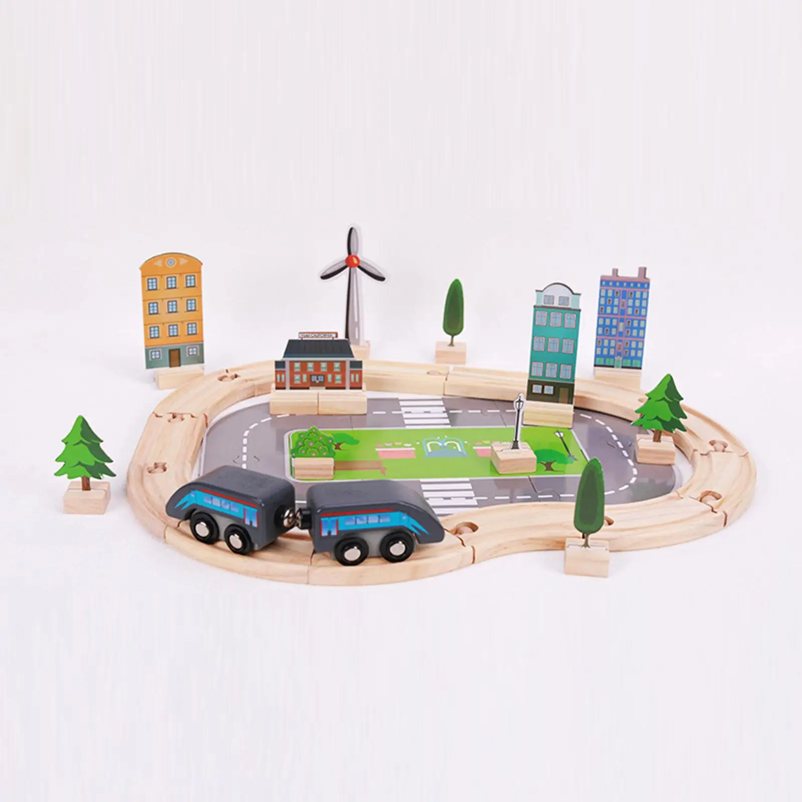 

Wooden Railway Track Set Classical Train Toys Children's Toy Train Railway Sets Toys for Preschool Children Girls Age 3~6 Gifts