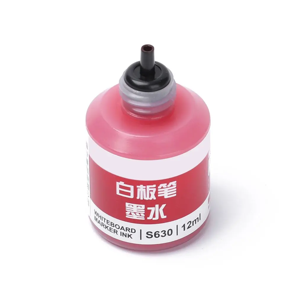 12ml Refill Ink Erasable Whiteboard Marker Pen Inks Black Red Blue 3 Colors Instantly Dry Office Supplies