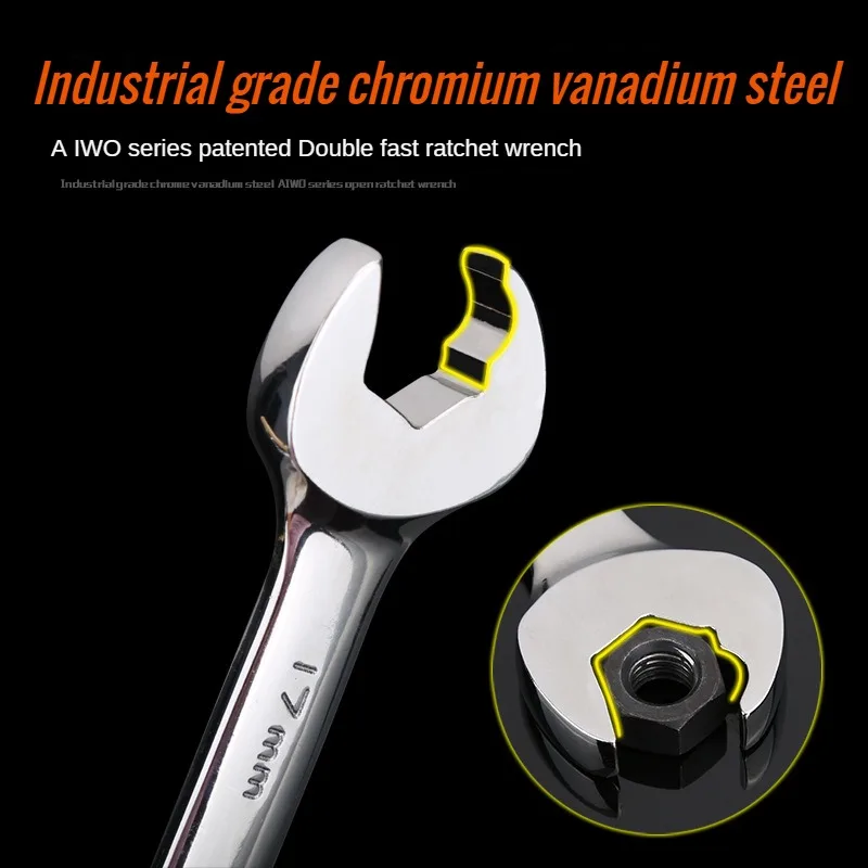 Imagem -02 - Universal Precision Catraca Chave Dupla Abertura Rápida Manutenção Automotiva Ferramenta de Hardware Double End Handle 72 Dentes