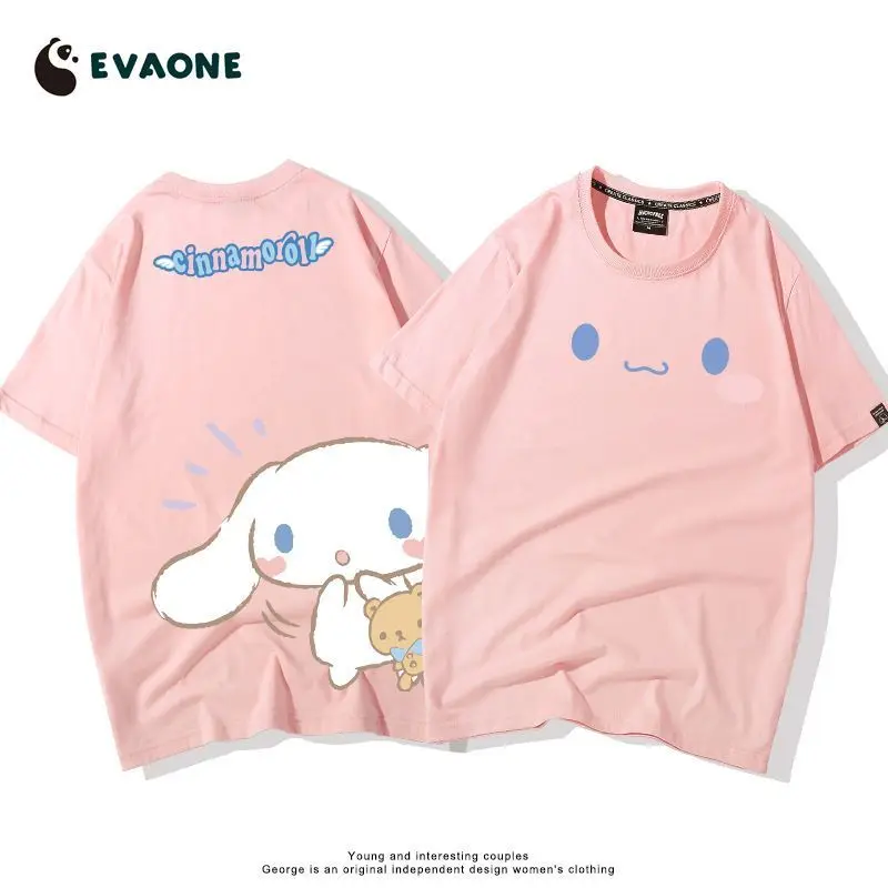 Kawiai Sanrio Cinna moroll T-Shirts Männer Frauen 100% Baumwolle Kurzarm Cartoon weibliche T-Shirts T-Shirts O-Ausschnitt plus Größe T-Shirt