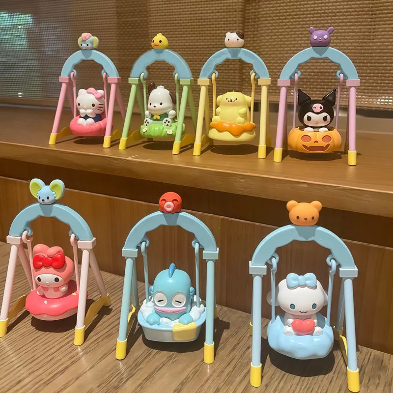 سانريو كورومي بلدي ميلودي مرحبا كيتي Pochacco سينامورول سوينغ سلسلة عمل نموذج لجسم صندوق أعمى لعبة الديكور هدية الهالوين #5