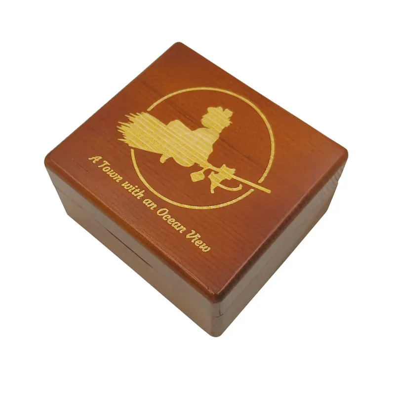 Anime Theme Song《A Town with an Ocean View 》18-tone Solid Wood Rosewood Laser Carved Music Box Home Decoration Gift For Friends