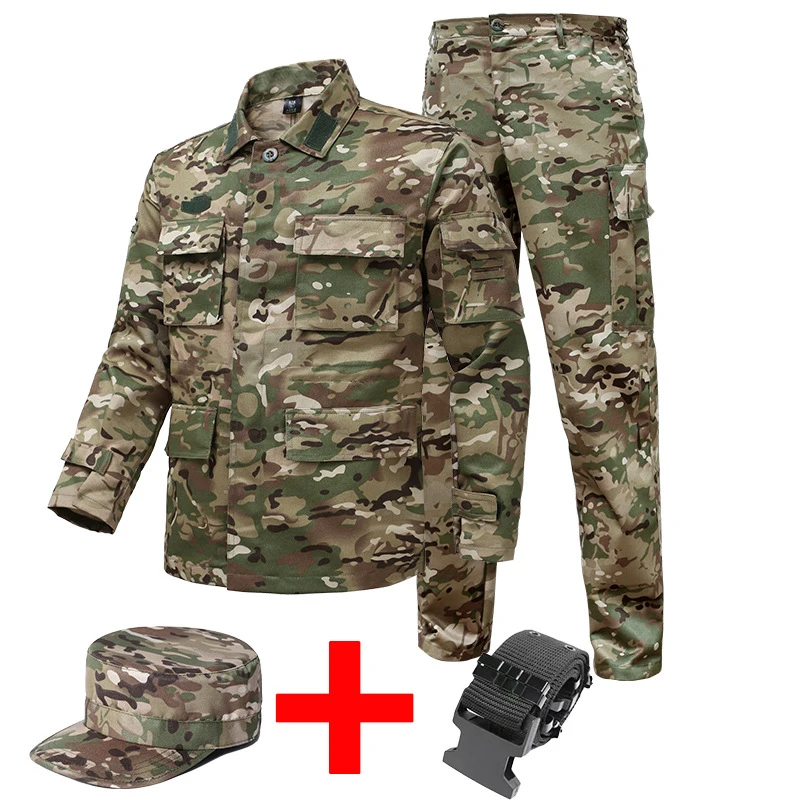 Tactical Uniform Outdoor Training Hiking Hunting Clothes Camo Airsoft Sniper Ghillie Suit Combat Shirt Pants Set