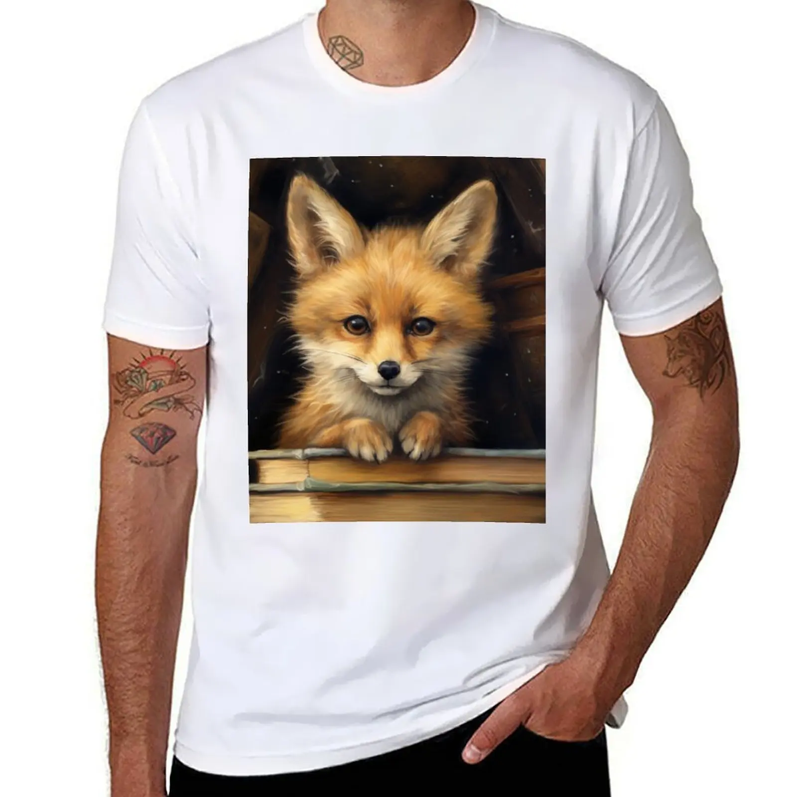 

man shirt cotton in t little t t shirts cute man books fox personalised puppy cotton for T-Shirt shirts