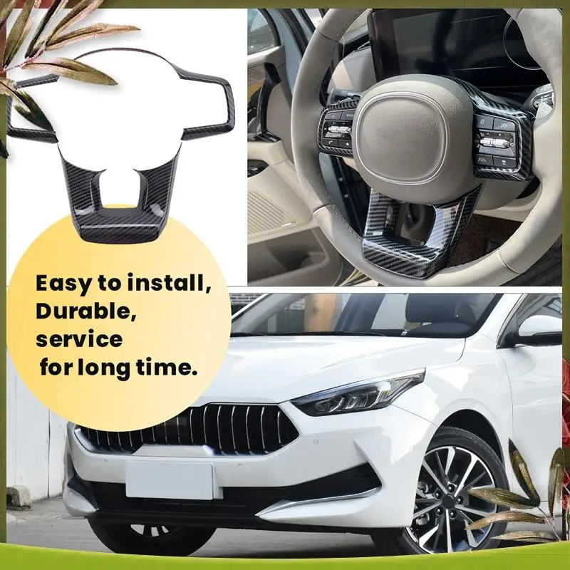 

AB98-For Kia Carnival KA4 2020 2021 2022 Carbon Fiber Steering Wheel Panel Cover Bezel Trim Insert Molding
