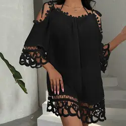 Fabulous Pure Color Beach Mini Dress Loose Beach Mini Dress Soft Pullover Bathing Cover Up Women Clothes